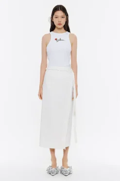 New BIMBA Y LOLA Falda Denim Desflecada Cruda