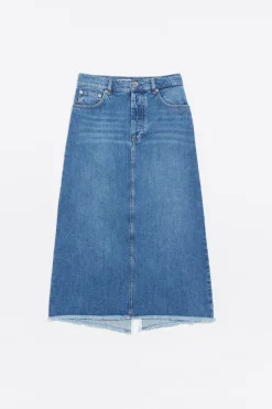 Best Sale BIMBA Y LOLA Falda Midi Denim Azul