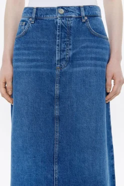 Best Sale BIMBA Y LOLA Falda Midi Denim Azul