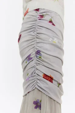 Best BIMBA Y LOLA Falda Midi Flowers Gris