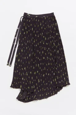 Discount BIMBA Y LOLA Falda Midi Flowers Negra