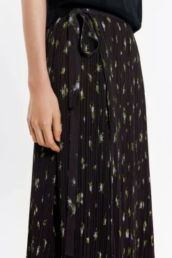 Discount BIMBA Y LOLA Falda Midi Flowers Negra