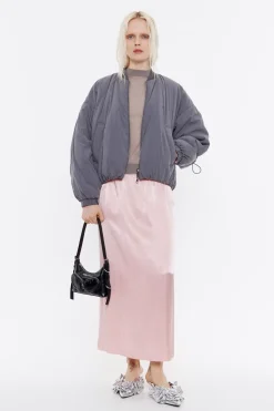 Clearance BIMBA Y LOLA Falda Midi Saten Rosa