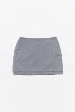 Clearance BIMBA Y LOLA Falda Mini Lana Fria Gris