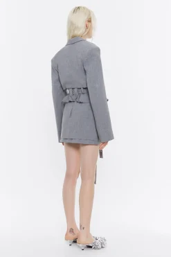 Fashion BIMBA Y LOLA Falda Mini Lana Fria Gris