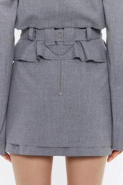 Fashion BIMBA Y LOLA Falda Mini Lana Fria Gris