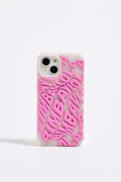 Store BIMBA Y LOLA Funda Iphone 14 Silicona Logo Rosa