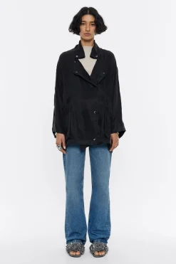 Online BIMBA Y LOLA Gabardina Corta Fluida Negra