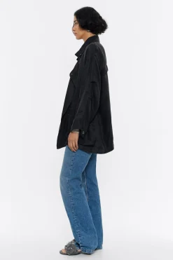 Online BIMBA Y LOLA Gabardina Corta Fluida Negra