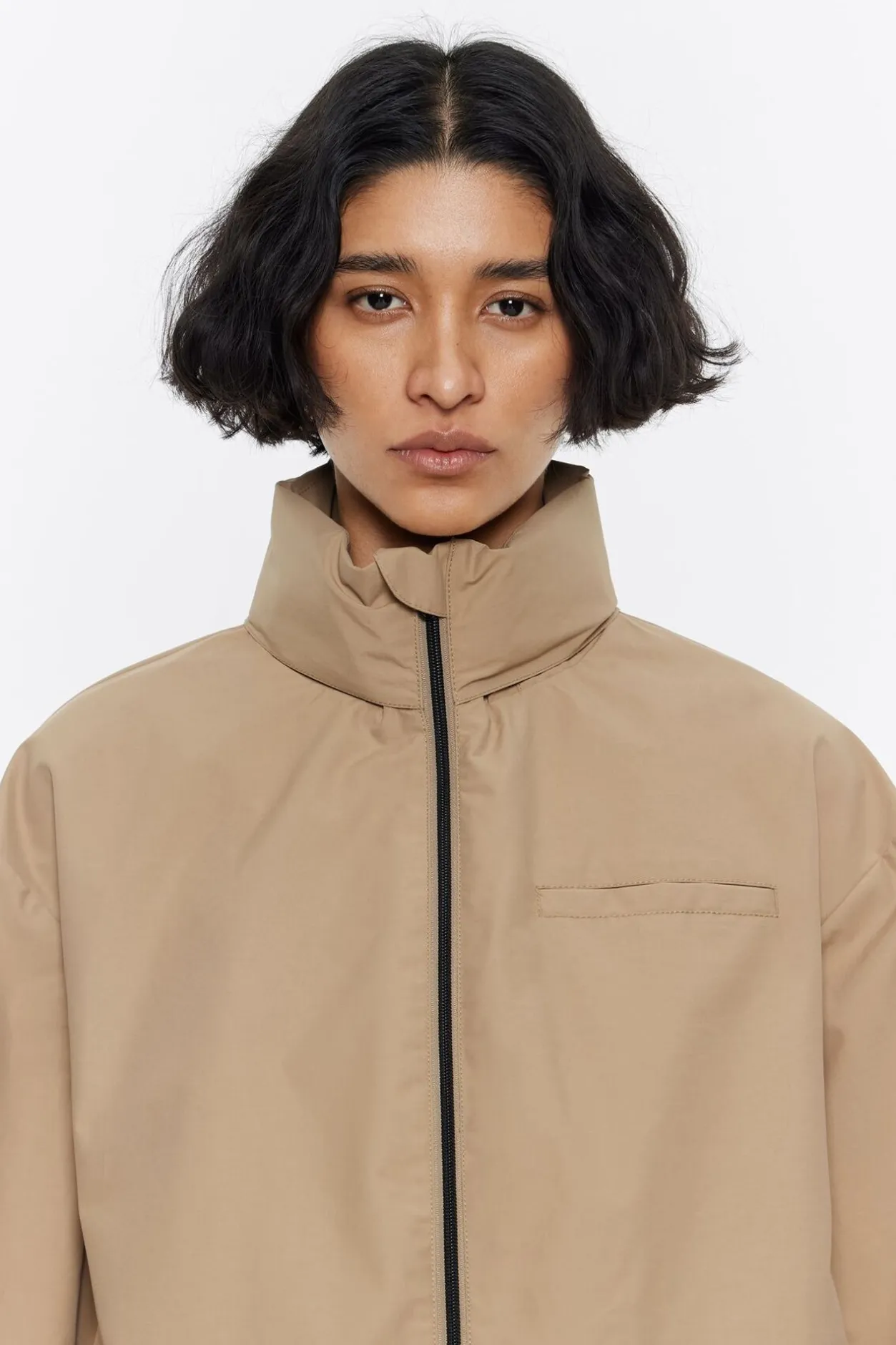 Outlet BIMBA Y LOLA Gabardina Linea A Corta Camel