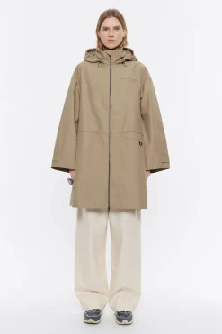 Cheap BIMBA Y LOLA Gabardina Linea A Midi Caqui