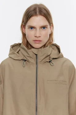 Cheap BIMBA Y LOLA Gabardina Linea A Midi Caqui