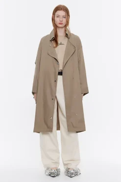 Sale BIMBA Y LOLA Gabardina Midi Fluida Caqui