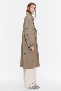 Sale BIMBA Y LOLA Gabardina Midi Fluida Caqui