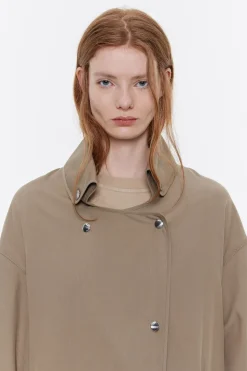 Sale BIMBA Y LOLA Gabardina Midi Fluida Caqui