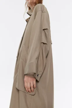 Sale BIMBA Y LOLA Gabardina Midi Fluida Caqui