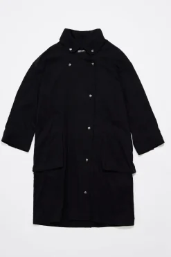 Sale BIMBA Y LOLA Gabardina Midi Fluida Negra