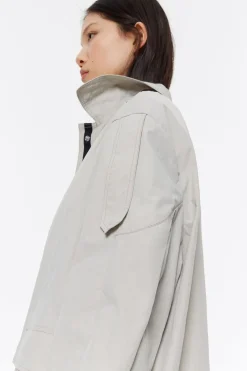 Sale BIMBA Y LOLA Gabardina Recta Midi Piedra