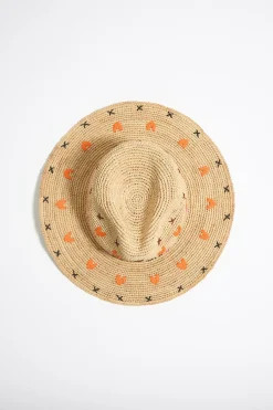 Outlet BIMBA Y LOLA Gorro Rafia Natural Naranja