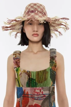 Outlet BIMBA Y LOLA Gorro Rafia Rosa