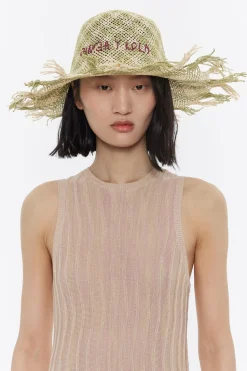 Discount BIMBA Y LOLA Gorro Rafia Verde