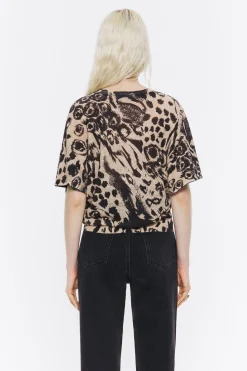 Outlet BIMBA Y LOLA Jersey Lino Animal Mix Camel