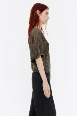 Best Sale BIMBA Y LOLA Jersey Lino Mirrors Caqui