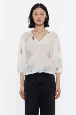 Shop BIMBA Y LOLA Jersey Lino Waves Marfil