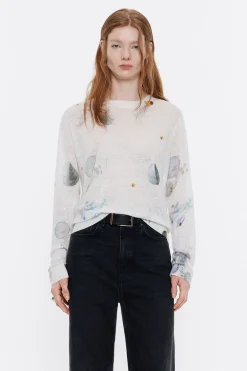 Best Sale BIMBA Y LOLA Jersey Recto Lino Waves Marfil