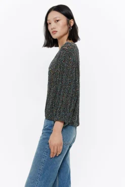 New BIMBA Y LOLA Jersey Recto Punto Calado Negro