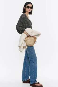 New BIMBA Y LOLA Jersey Recto Punto Calado Negro