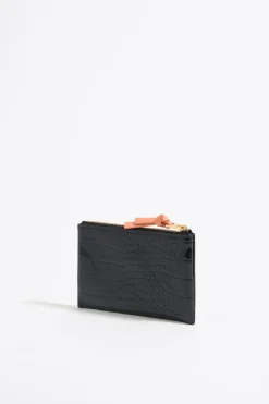 Cheap BIMBA Y LOLA Monedero Grabado Cocodrilo Negro