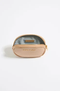 Discount BIMBA Y LOLA Monedero Ovalado Grabado Cocodrilo Arena