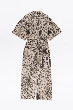 Sale BIMBA Y LOLA Mono Cargo Fluido Animal Mix Camel