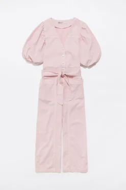 Best BIMBA Y LOLA Mono Cargo Mangas Abullonadas Rosa