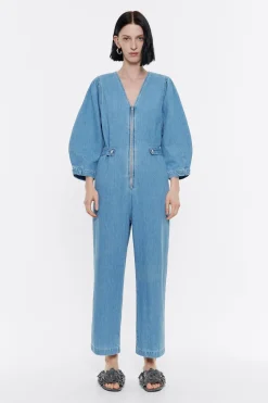 Discount BIMBA Y LOLA Mono Denim Mangas Abullonadas Azul
