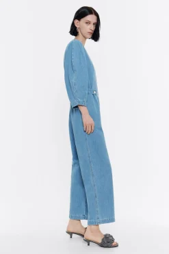 Discount BIMBA Y LOLA Mono Denim Mangas Abullonadas Azul