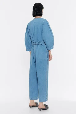 Discount BIMBA Y LOLA Mono Denim Mangas Abullonadas Azul