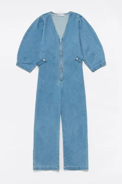Discount BIMBA Y LOLA Mono Denim Mangas Abullonadas Azul