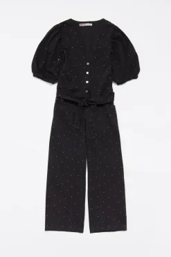 Clearance BIMBA Y LOLA Mono Denim Piedras Negro