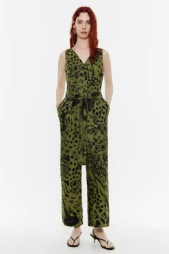 Hot BIMBA Y LOLA Mono Lino Animal Mix Verde