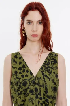 Hot BIMBA Y LOLA Mono Lino Animal Mix Verde