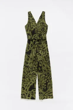 Hot BIMBA Y LOLA Mono Lino Animal Mix Verde