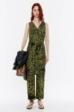 Hot BIMBA Y LOLA Mono Lino Animal Mix Verde