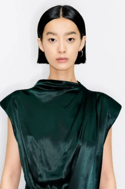 Best Sale BIMBA Y LOLA Mono Recto Saten Verde Oscuro