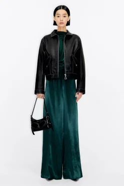 Best Sale BIMBA Y LOLA Mono Recto Saten Verde Oscuro