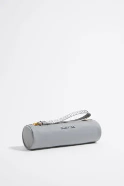 New BIMBA Y LOLA Neceser Estuche Cilindrico Nylon Lila Empolvado