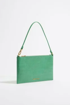 New BIMBA Y LOLA Neceser Grabado Cocodrilo Verde