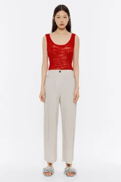 Online BIMBA Y LOLA Pantalon Campana Algodon Piedra