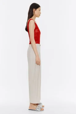 Online BIMBA Y LOLA Pantalon Campana Algodon Piedra